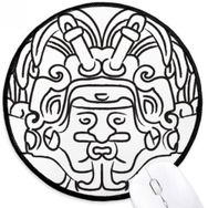 Dıythinker Mısır Şekil Kanatları Fresk Asimetrik Yuvarlak Kaymaz Mouse Pad