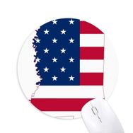 Dıythinker Mississippi ABD Haritası Yıldızlar Çizgili Bayrak Şekli Baskılı Yuvarlak Kaymaz Kauçuk Mouse Pad
