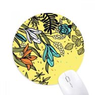 Dıythinker Modern Sanat Zambak Çiçekleri Bitkiler Çizim Baskılı Yuvarlak Kaymaz Kauçuk Mouse Pad