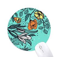 Dıythinker Modern Sanat Zambak Kamelya Çizim Baskılı Yuvarlak Kaymaz Kauçuk Mouse Pad