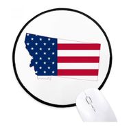Dıythinker Montana ABD Haritası Yıldız Çizgili Bayrak Şekli Yuvarlak Kaymaz Mouse Pad
