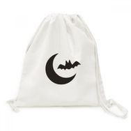 Dıythinker Moon Bat Happy Fear Cadılar Bayramı Kanvas İpli Sırt Çantası