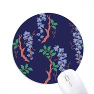 Dıythinker Mor Japon Kültürü Yaprak Baskılı Yuvarlak Kaymaz Kauçuk Mouse Pad
