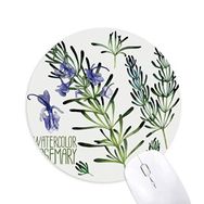 Dıythinker Mor Lavanta Suluboya Çiçek Bitki Baskılı Yuvarlak Kaymaz Kauçuk Mouse Pad