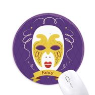 Dıythinker Mor Maske Happy Carnival Of Venice Baskılı Yuvarlak Kaymaz Kauçuk Mouse Pad