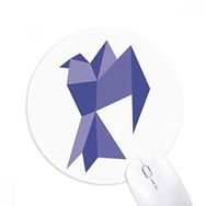 Dıythinker Mor Origami Soyut Güvercin Desenli Baskılı Yuvarlak Kaymaz Kauçuk Mouse Pad