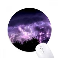 Dıythinker Mor Thunder Night Sky Baskılı Yuvarlak Kaymaz Kauçuk Mouse Pad