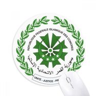 Dıythinker Moroni Komorlar Ulusal Amblem Baskılı Yuvarlak Kaymaz Kauçuk Mouse Pad