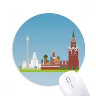 Dıythinker Moskova Rusya Ulusal Sembol Desenli Baskılı Yuvarlak Kaymaz Kauçuk Mouse Pad