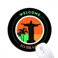 Dıythinker Mount Corcovado Brezilya Kültürel Element Baskılı Yuvarlak Kaymaz Kauçuk Mouse Pad