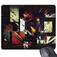 Dıythinker Mozaik Koyu Kare Grafiti Soyut Resim Baskılı Dikdörtgen Kaymaz Kauçuk Mouse Pad