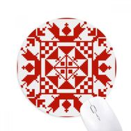Dıythinker Mozaik Rusya Tarzı Kırmızı Doku Baskılı Yuvarlak Kaymaz Kauçuk Mouse Pad