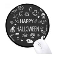 Dıythinker Mutlu Hayalet Korku Cadılar Bayramı Yuvarlak Kaymaz Mousepads Siyah Titched Kenarları Oyun Ofis Hediyesi