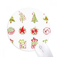 Dıythinker Mutlu Noeller Ağacı Kırmızı İllüstrasyon Baskılı Yuvarlak Kaymaz Kauçuk Mouse Pad