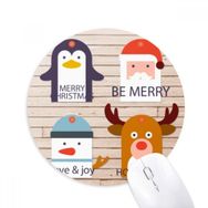 Dıythinker Mutlu Noeller Ağacı Ren Geyiği Portre Baskılı Yuvarlak Kaymaz Kauçuk Mouse Pad