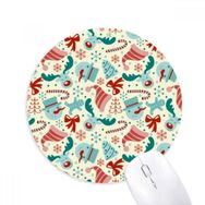 Dıythinker Mutlu Noeller Ağacı Soyut İllüstrasyon Baskılı Yuvarlak Kaymaz Kauçuk Mouse Pad