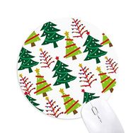 Dıythinker Mutlu Noeller Ağacı Yeşil İllüstrasyon Baskılı Yuvarlak Kaymaz Kauçuk Mouse Pad