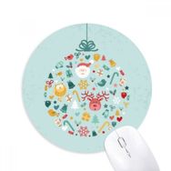 Dıythinker Mutlu Noeller Daire Çizgi Film Portre Baskılı Yuvarlak Kaymaz Kauçuk Mouse Pad