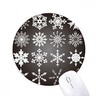 Dıythinker Mutlu Noeller Kar Tanesi İllüstrasyon Baskılı Yuvarlak Kaymaz Kauçuk Mouse Pad