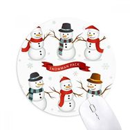 Dıythinker Mutlu Noeller Kar Tanesi Kardan Adam Baskılı Yuvarlak Kaymaz Kauçuk Mouse Pad