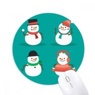 Dıythinker Mutlu Noeller Kardan Adam Festival Desenli Baskılı Yuvarlak Kaymaz Kauçuk Mouse Pad