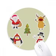 Dıythinker Mutlu Noeller Kardan Adam Festival İllüstrasyon Baskılı Yuvarlak Kaymaz Kauçuk Mouse Pad