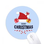 Dıythinker Mutlu Noeller Noel Baba Şapka Baskılı Yuvarlak Kaymaz Kauçuk Mouse Pad