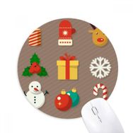 Dıythinker Mutlu Noeller Renkliler İllüstrasyon Baskılı Yuvarlak Kaymaz Kauçuk Mouse Pad