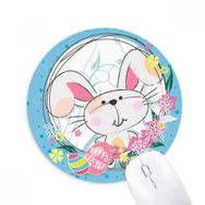 Dıythinker Mutlu Paskalya Din Festivali Sevimli Tavşan Baskılı Yuvarlak Kaymaz Kauçuk Mouse Pad