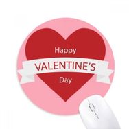 Dıythinker Mutlu Sevgililer Günü Pembe Kırmızı Baskılı Yuvarlak Kaymaz Kauçuk Mouse Pad