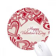 Dıythinker Mutlu Sevgililer Günü Sevimli Kırmızı Kalpler Baskılı Yuvarlak Kaymaz Kauçuk Mouse Pad