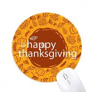 Dıythinker Mutlu Şükran Günü İllüstrasyon Desen Baskılı Yuvarlak Kaymaz Kauçuk Mouse Pad