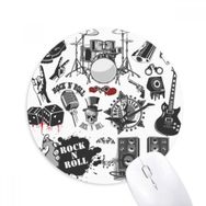 Dıythinker Müzik Aletleri Kombinasyon İllüstrasyon Desen Baskılı Yuvarlak Kaymaz Kauçuk Mouse Pad
