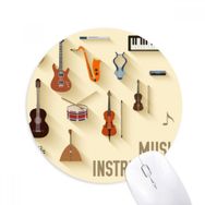 Dıythinker Müzik Enstrümanları Kombinasyon Desen Baskılı Yuvarlak Kaymaz Kauçuk Mouse Pad