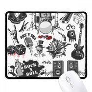 Dıythinker Müzik Enstrümanları Kombinasyon İllüstrasyon Desen Kaymaz Siyah Başlıklı Kenarlar Mouse Pad