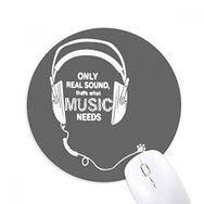 Dıythinker Müzik Kulaklık Şarkı Ses Kelimeleri Baskılı Yuvarlak Kaymaz Kauçuk Mouse Pad