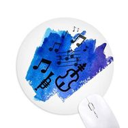 Dıythinker Müzik Mavi Arka Plan Sokak İllüstrasyonu Baskılı Yuvarlak Kaymaz Kauçuk Mouse Pad