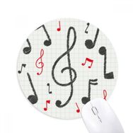 Dıythinker Müzik Notasyonu Kombinasyonu Renkli Desen Baskılı Yuvarlak Kaymaz Kauçuk Mouse Pad