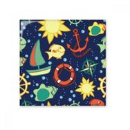 Dıythinker Navigasyon Balık Teknesi Renkli Okyanus 20x20 cm Seramik Karo