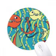 Dıythinker Navigasyon Balık Teknesi Renkli Okyanus Baskılı Yuvarlak Kaymaz Kauçuk Mouse Pad