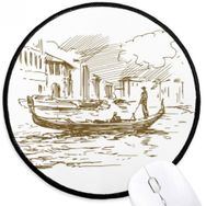 Dıythinker Nehir Tekne Landmark Kroki Manzara Yuvarlak Kaymaz Mouse Pad