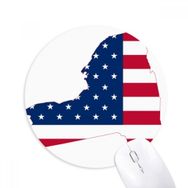 Dıythinker New York ABD Haritası Yıldızlar Çizgili Bayrak Şekilli Baskılı Yuvarlak Kaymaz Kauçuk Mouse Pad