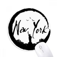 Dıythinker New York ABD Özgürlük Silueti Baskılı Yuvarlak Kaymaz Kauçuk Mouse Pad