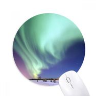 Dıythinker Night Stars Arctic Aurora Kar Baskılı Yuvarlak Kaymaz Kauçuk Mouse Pad