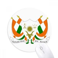 Dıythinker Nijer Afrika Ulusal Amblem Baskılı Yuvarlak Kaymaz Kauçuk Mouse Pad