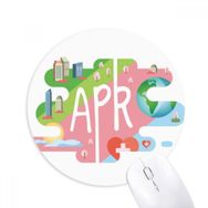 Dıythinker Nisan Aylık Sezon İllüstrasyon Baskılı Yuvarlak Kaymaz Kauçuk Mouse Pad
