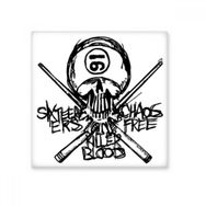Dıythinker No 16 Ninja Siyah İskelet Katil Kılıç İllüstrasyon Desenli 10x10 cm Seramik Karo