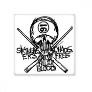 Dıythinker No 16 Ninja Siyah İskelet Katil Kılıç İllüstrasyon Desenli 15x15 cm Seramik Karo