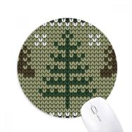 Dıythinker Noel Ağacı Kahverengi Geyik Örgü Desenli Baskılı Yuvarlak Kaymaz Kauçuk Mouse Pad