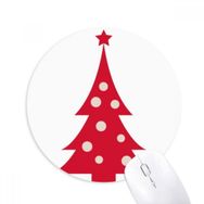 Dıythinker Noel Ağacı Kırmızı Festival Baskılı Yuvarlak Kaymaz Kauçuk Mouse Pad
